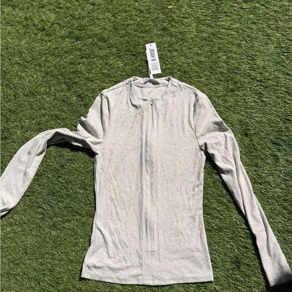 JOAH BROWN Invisible Zip Long Sleeve Pearl - NWT - Picture 2 of 2